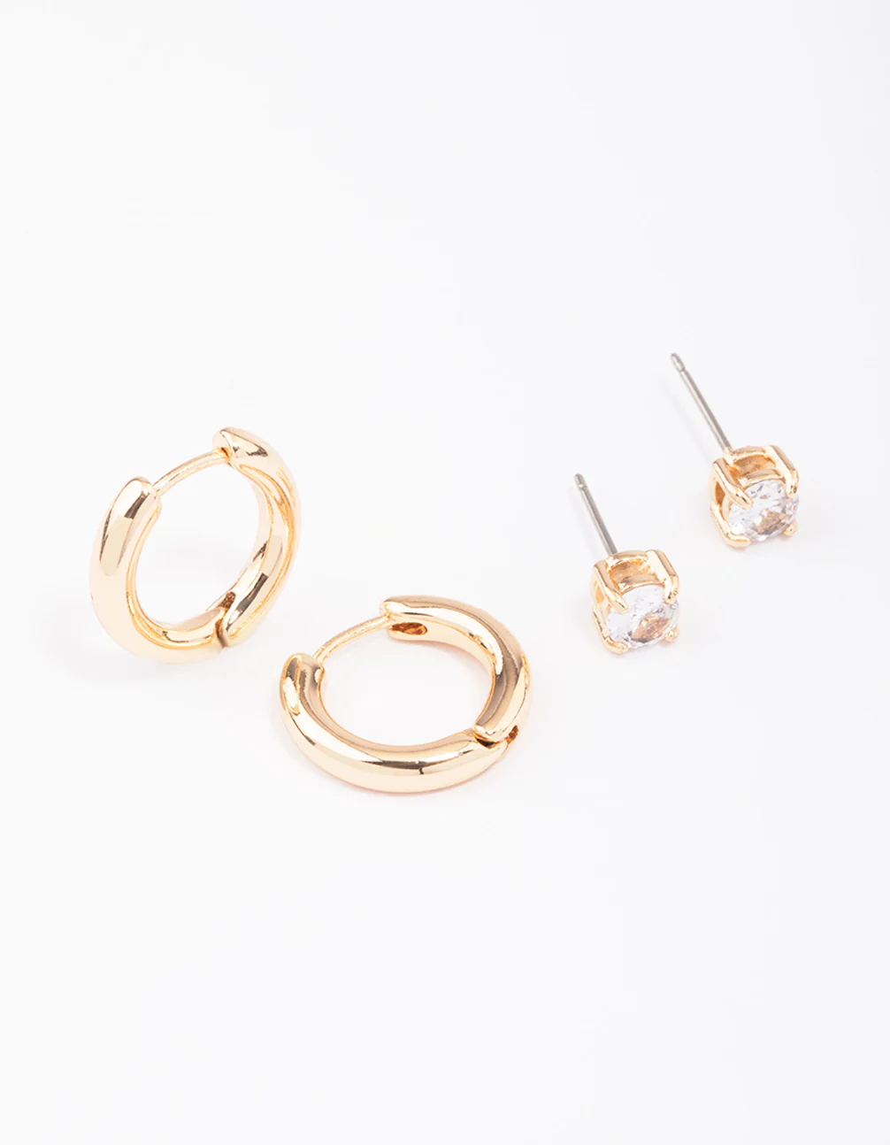 Gold Diamante Stud & Hoop Earring Pack