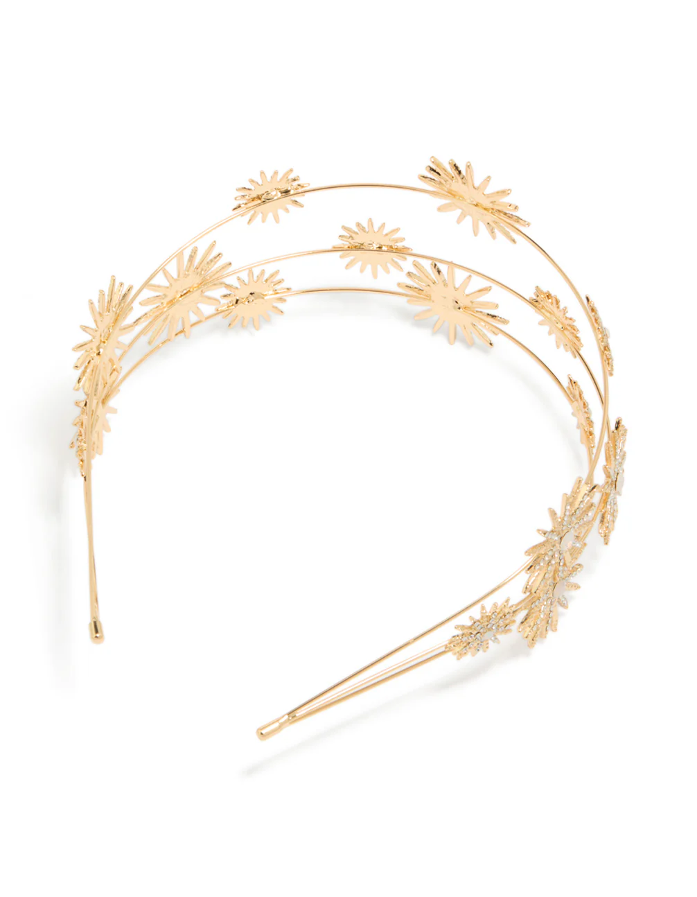 Gold Diamante Triple Layered Celestial Headband - Image 3