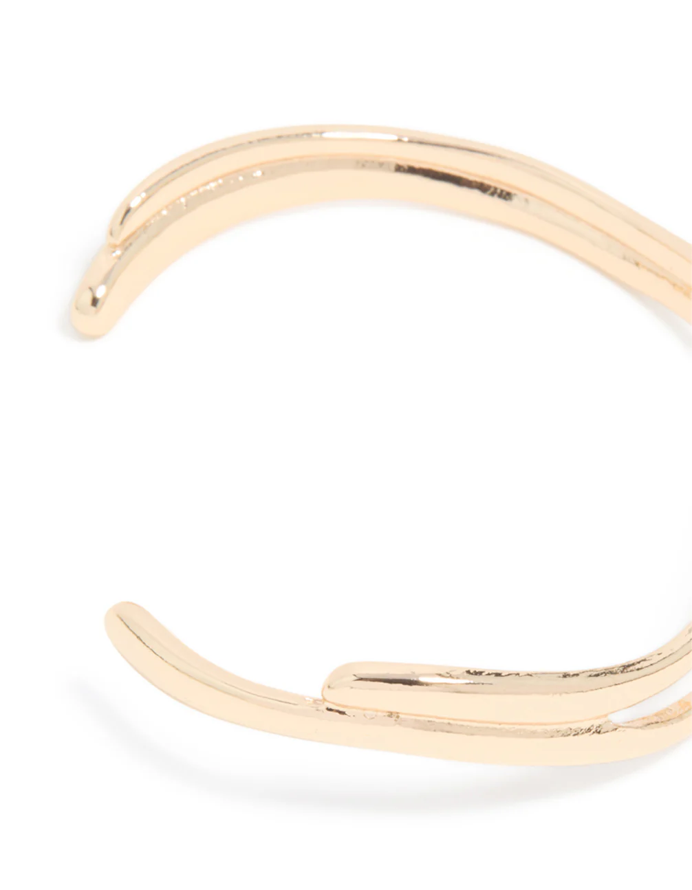 Gold Double Layered Wavy Wrist Cuff - Image 3
