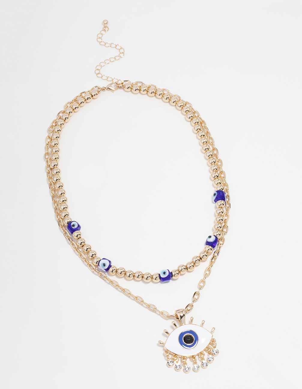 Gold Evil Eye Layered Necklace - Image 2