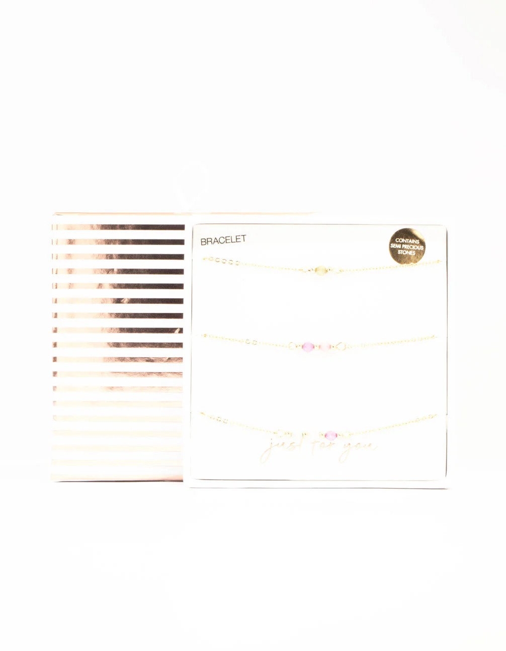 Gold Faceted Bead Bracelets 3-Pack - Image 2