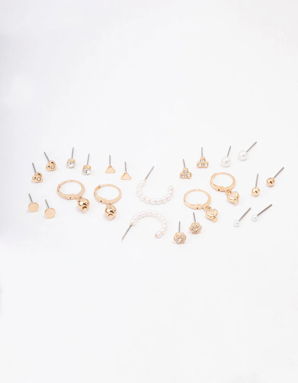 Gold Flower & Heart Earring 12-Pack