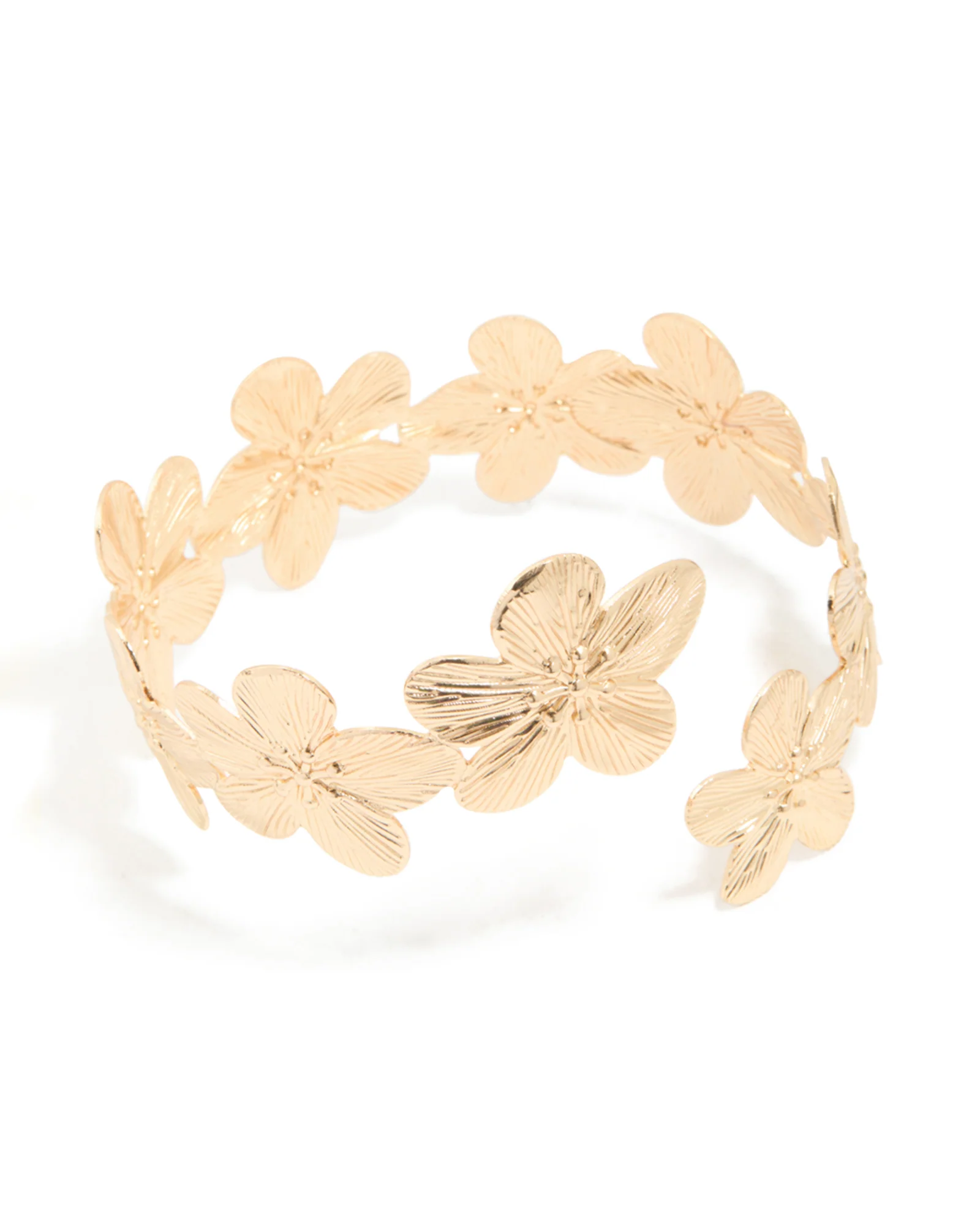 Gold Frangipani Wrap Arm Cuff