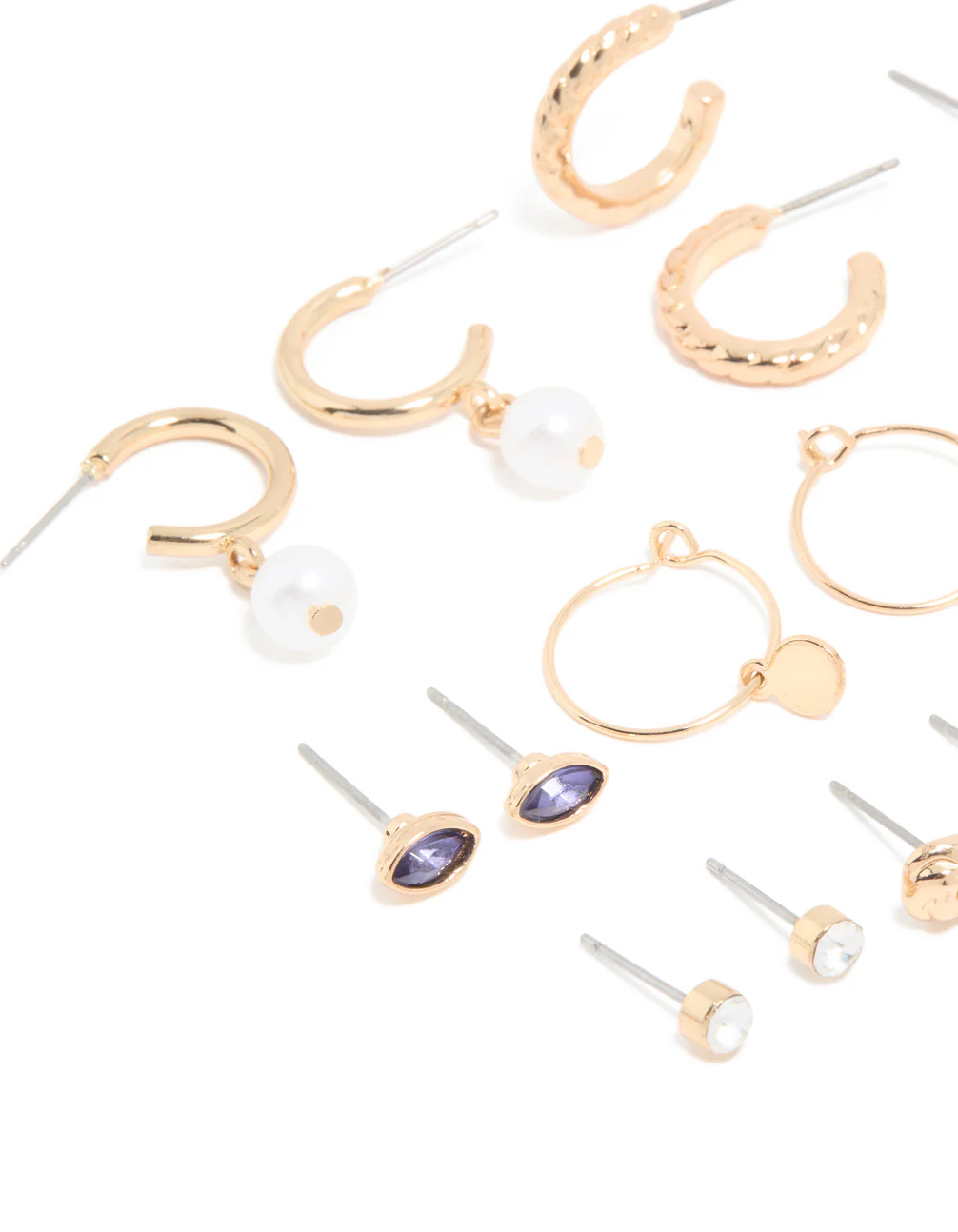 Gold Gem & Pearl Earrings 12-Pack - Image 2