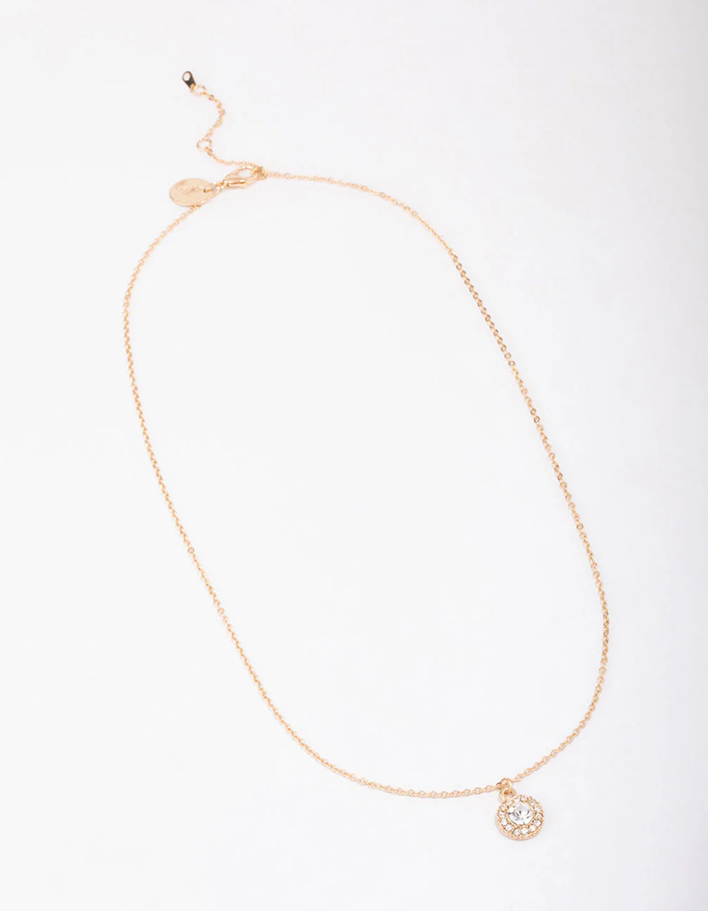 Gold Halo Crystal Pendant Necklace - Image 3