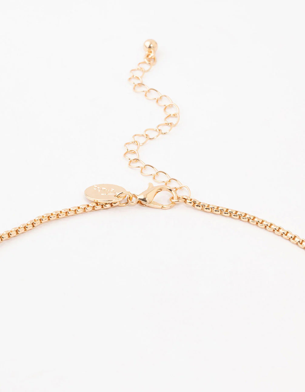 Gold Halo Red Diamante Y-Necklace - Image 3