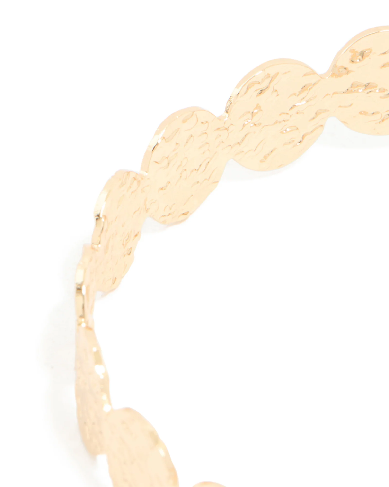 Gold Hammered Disc Wrap Around Arm Cuff - Image 3