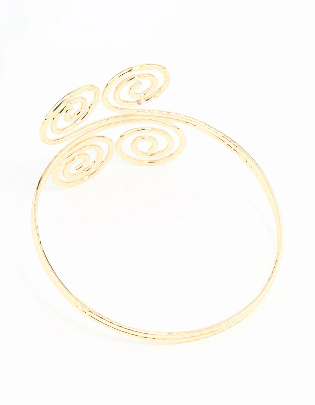 Gold Hammered Swirl Arm Cuff - Image 3