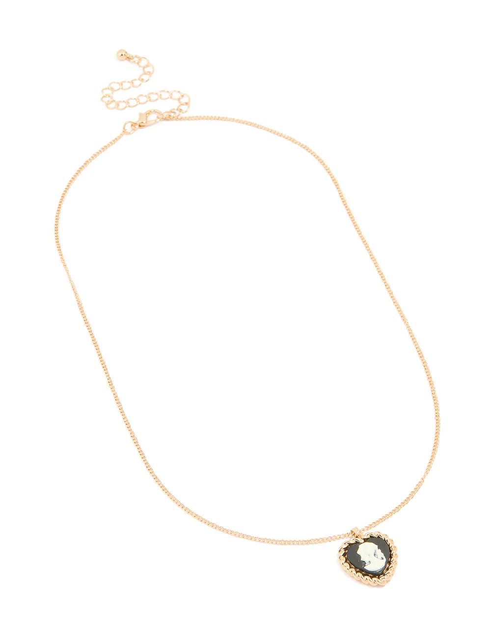 Gold Heart Cameo Necklace - Image 2