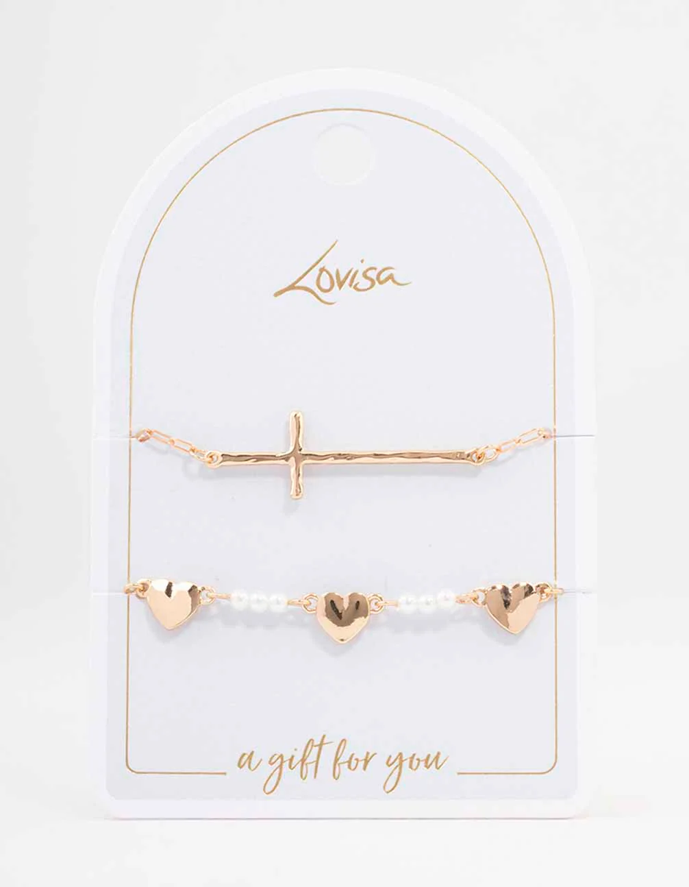 Gold Heart Cross Bracelet - Image 2