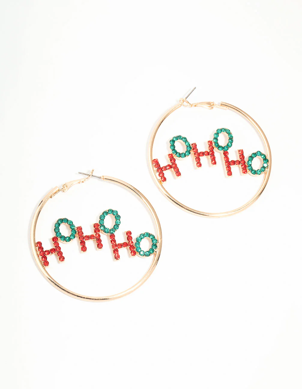 Gold Ho Ho Ho Ho Hoop Earrings