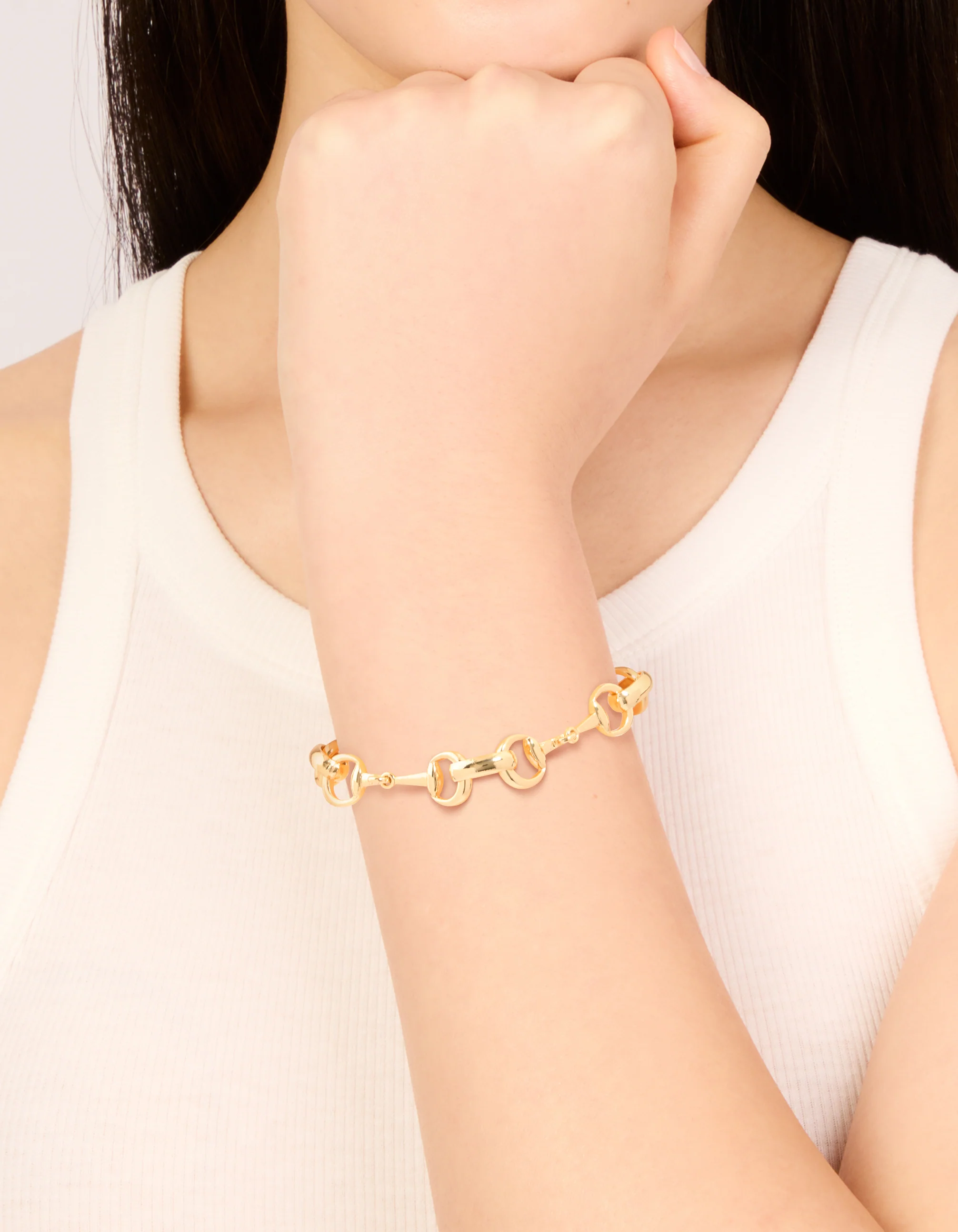 Gold Horsebit Chain Bracelet - Image 2