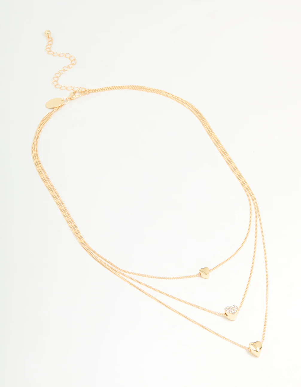 Gold Diamante Heart Layered Necklace - Image 2