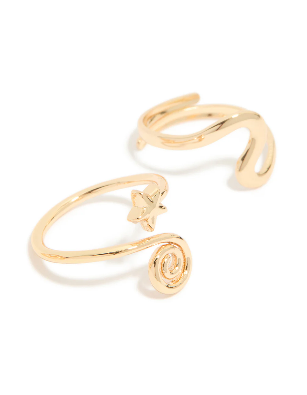 Gold Layered & Swirl Toe Rings 3-Pack - Image 2