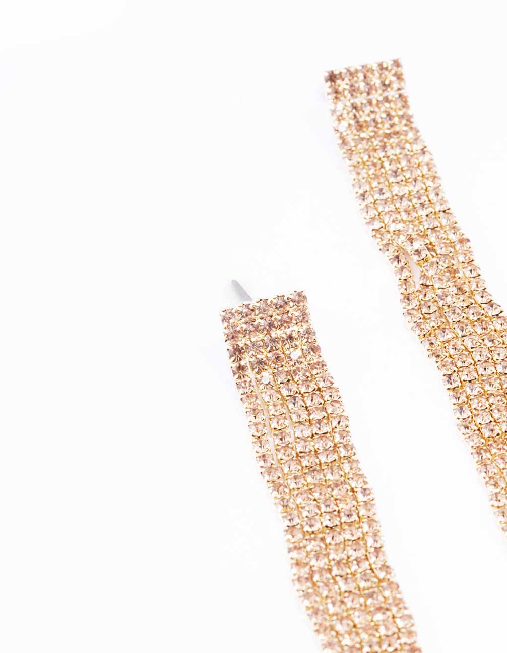 Gold Layered Wavy Cupchain Drop Earrings - Image 2