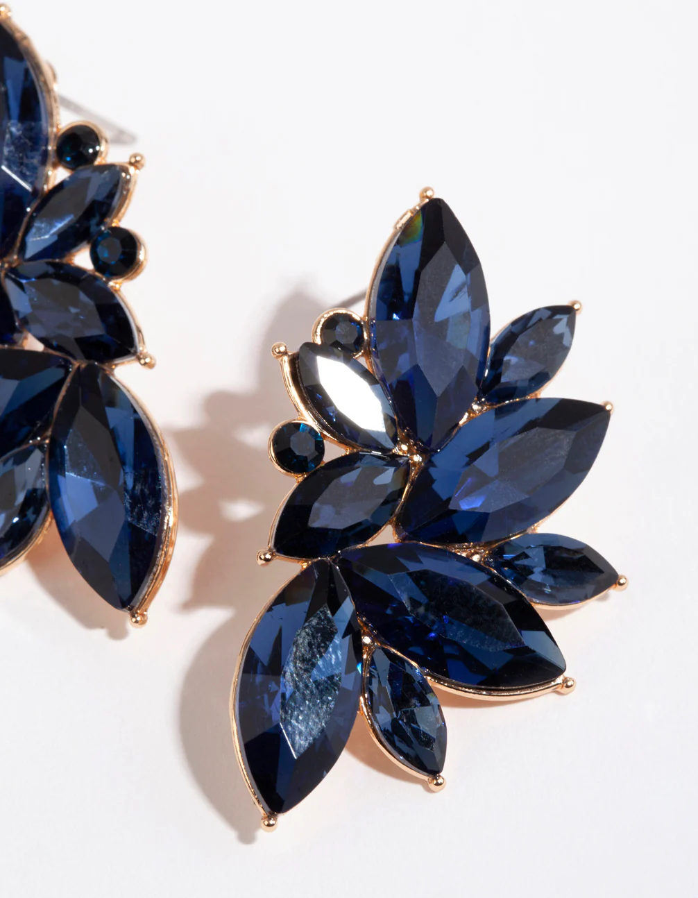 Gold Marquise Statement Stud Earrings - Image 2