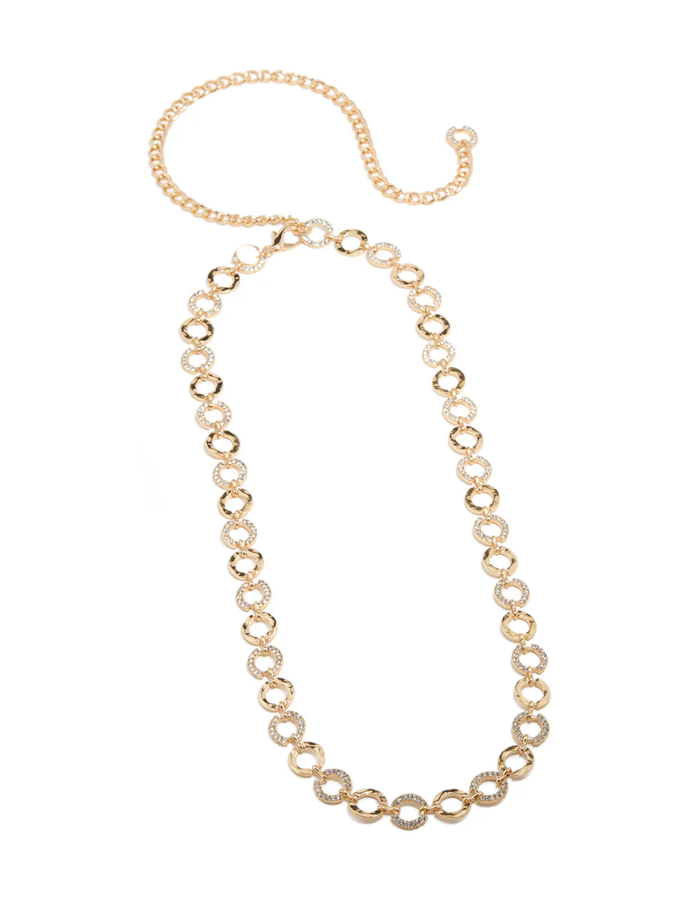 Gold Mini Diamante & Molten Circle Belt - Image 2