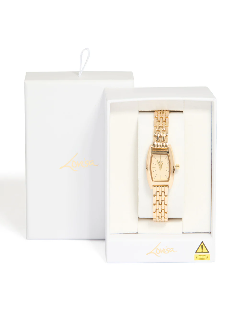 Gold Mini Rectangular Watch - Image 5