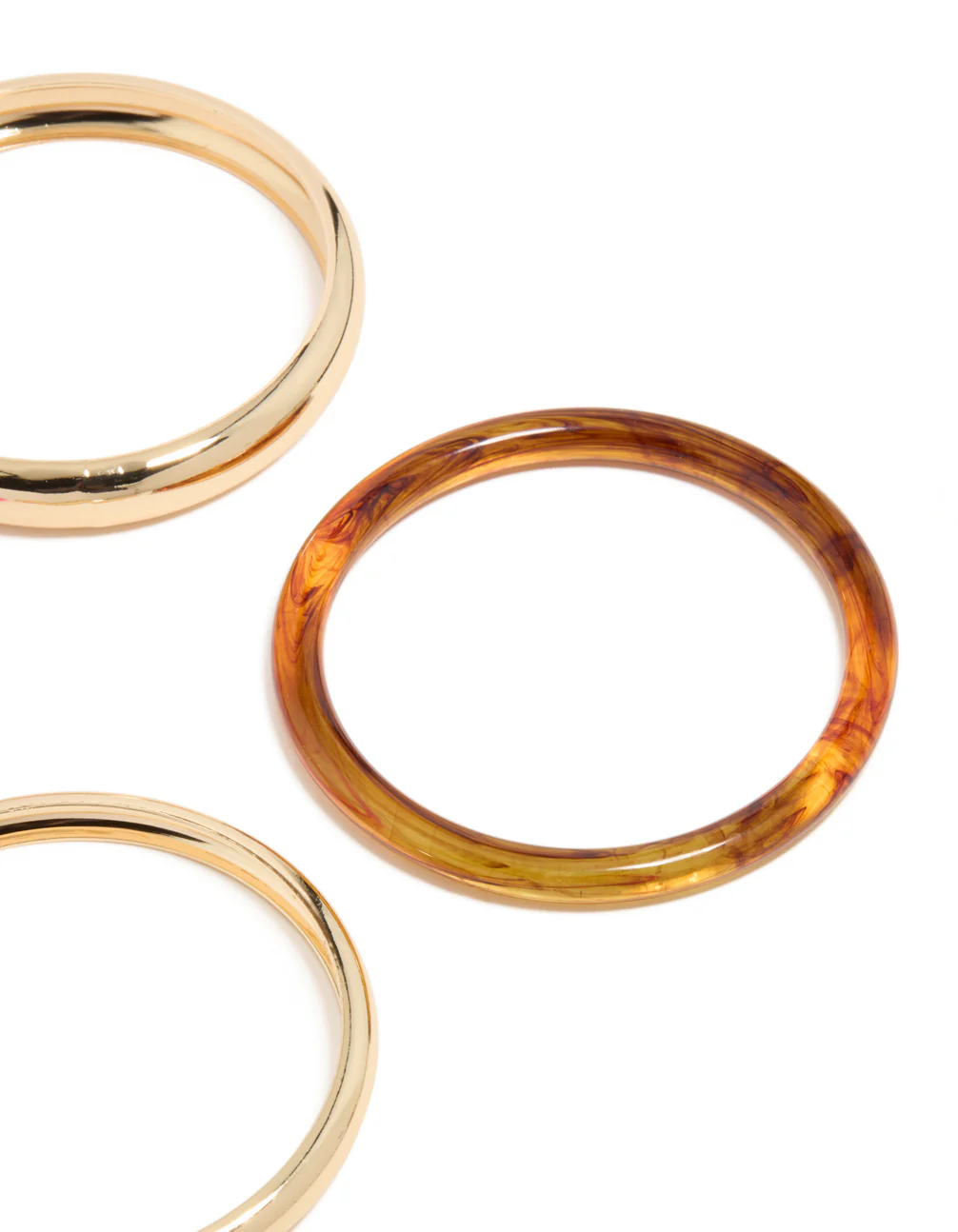 Gold & Mixed Acrylic Bangles 4-Pack - Image 3