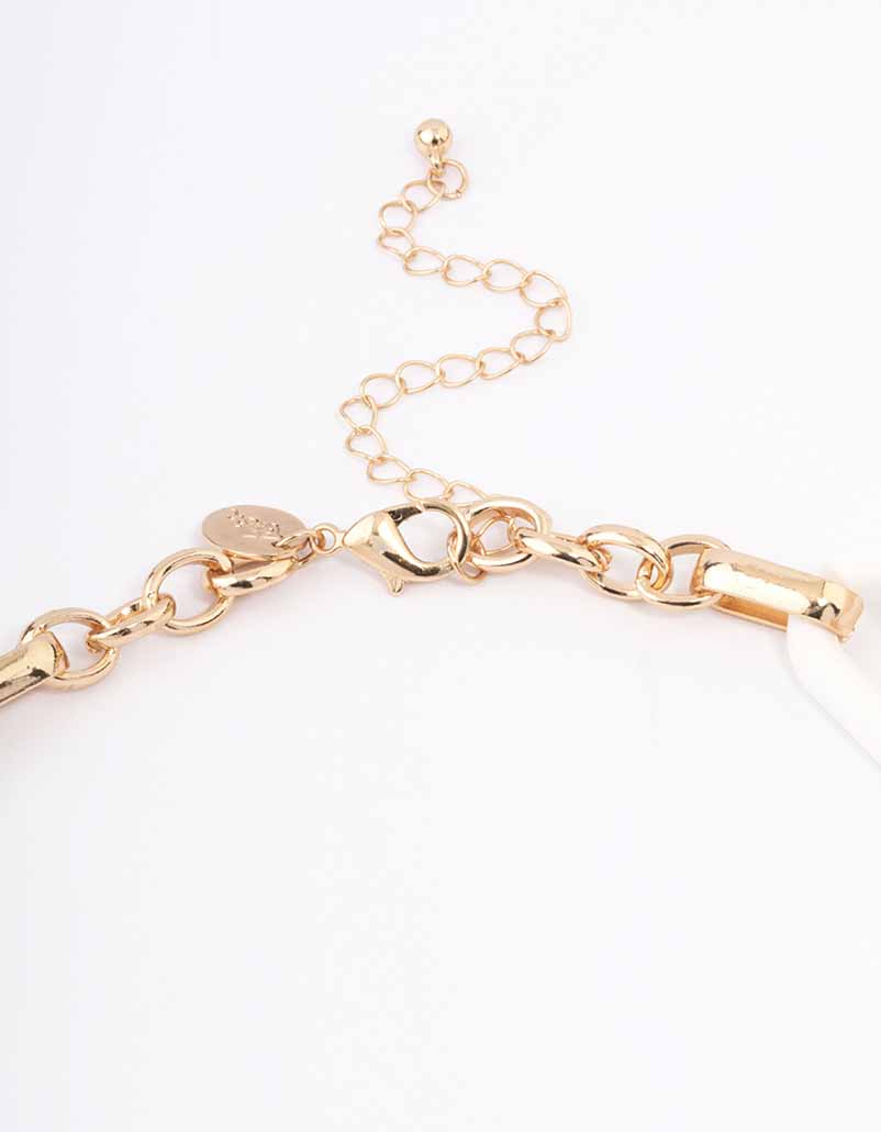 Gold Mixed Oval Link Short Necklace - Image 3