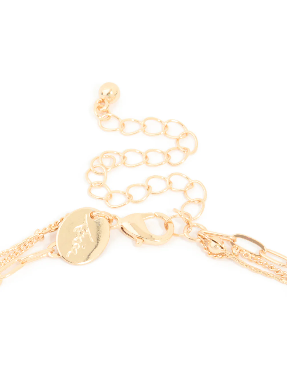 Gold Molten Circle Layered Necklace - Image 3
