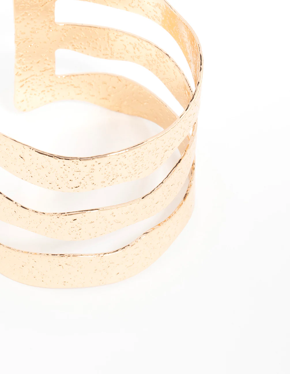 Gold Molten Multirow Wrist Cuff - Image 2