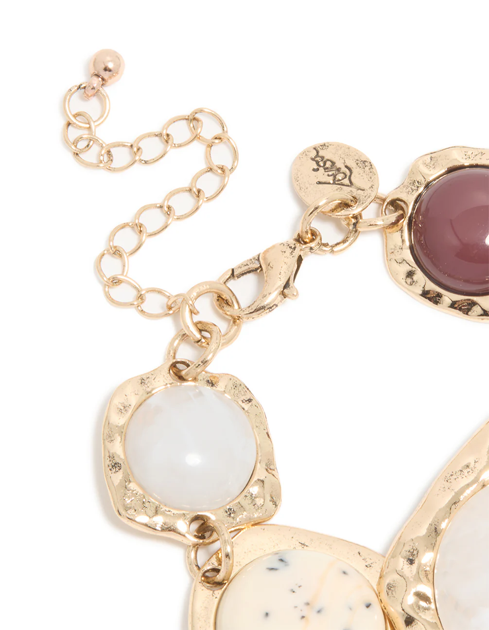 Gold Multicoloured Organic Stones Bracelet - Image 5