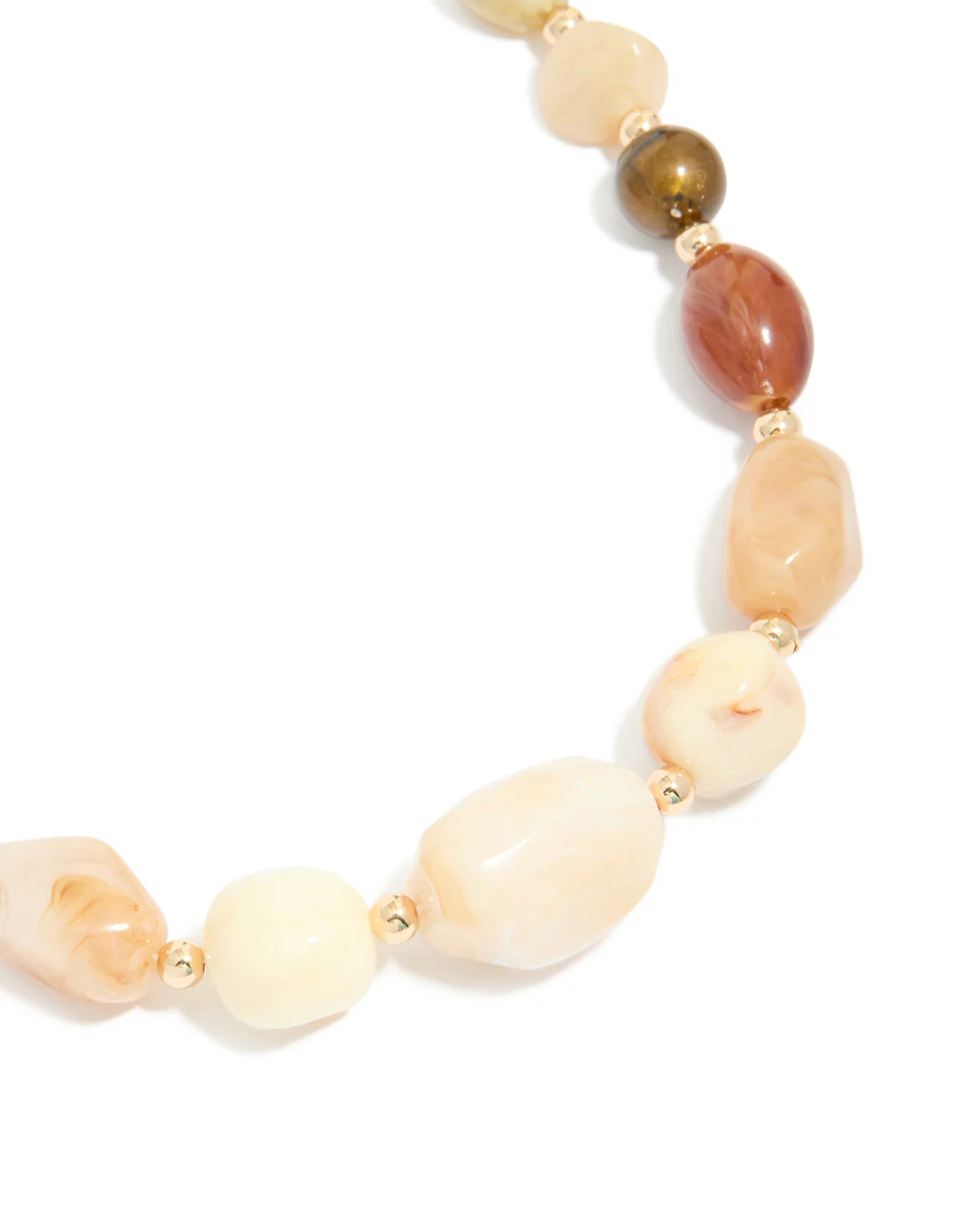 Gold Neutral Chunky Beaded Necklace - Image 2
