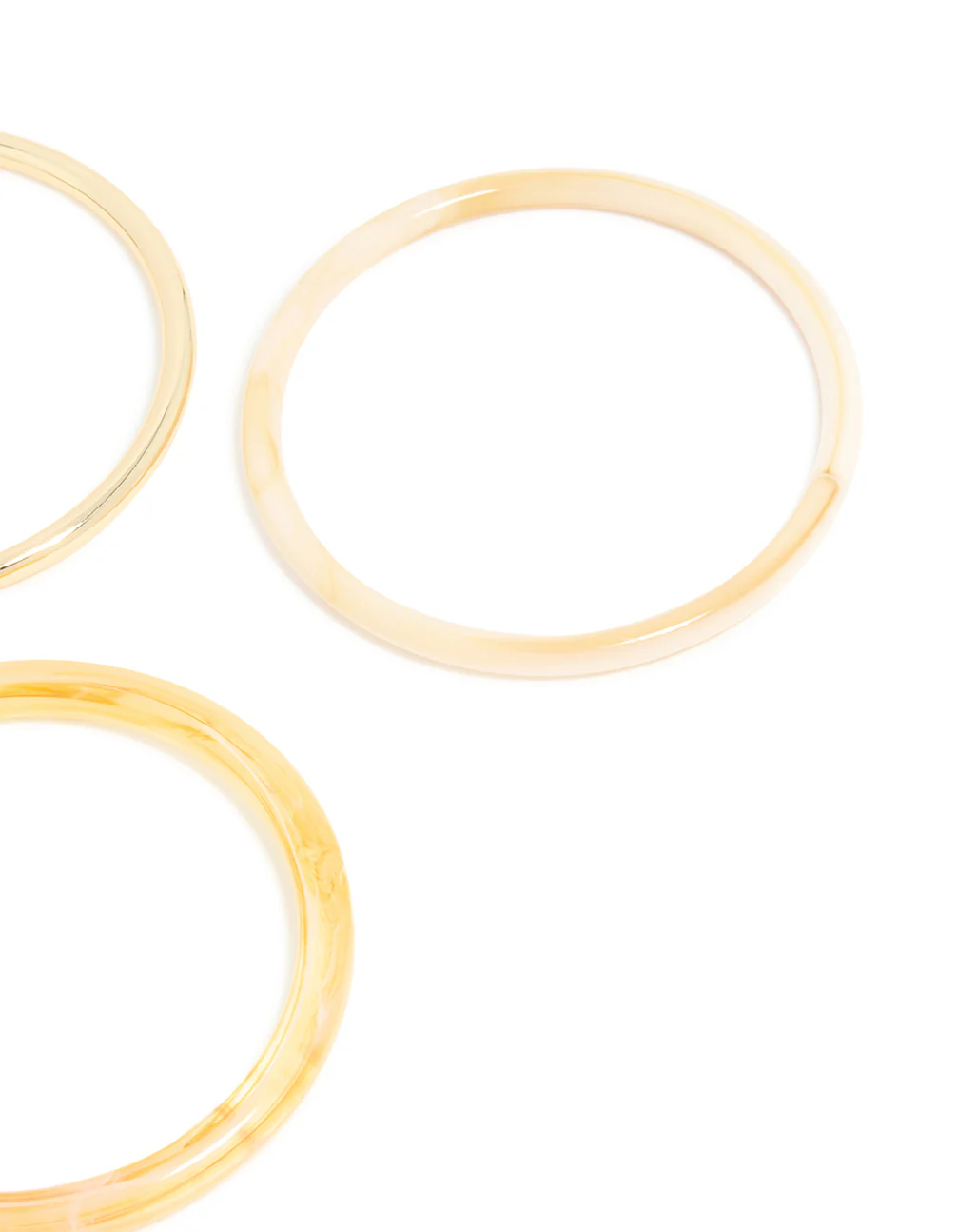 Gold Neutral & Yellow Acrylic Thin Bangles 3-Pack - Image 3