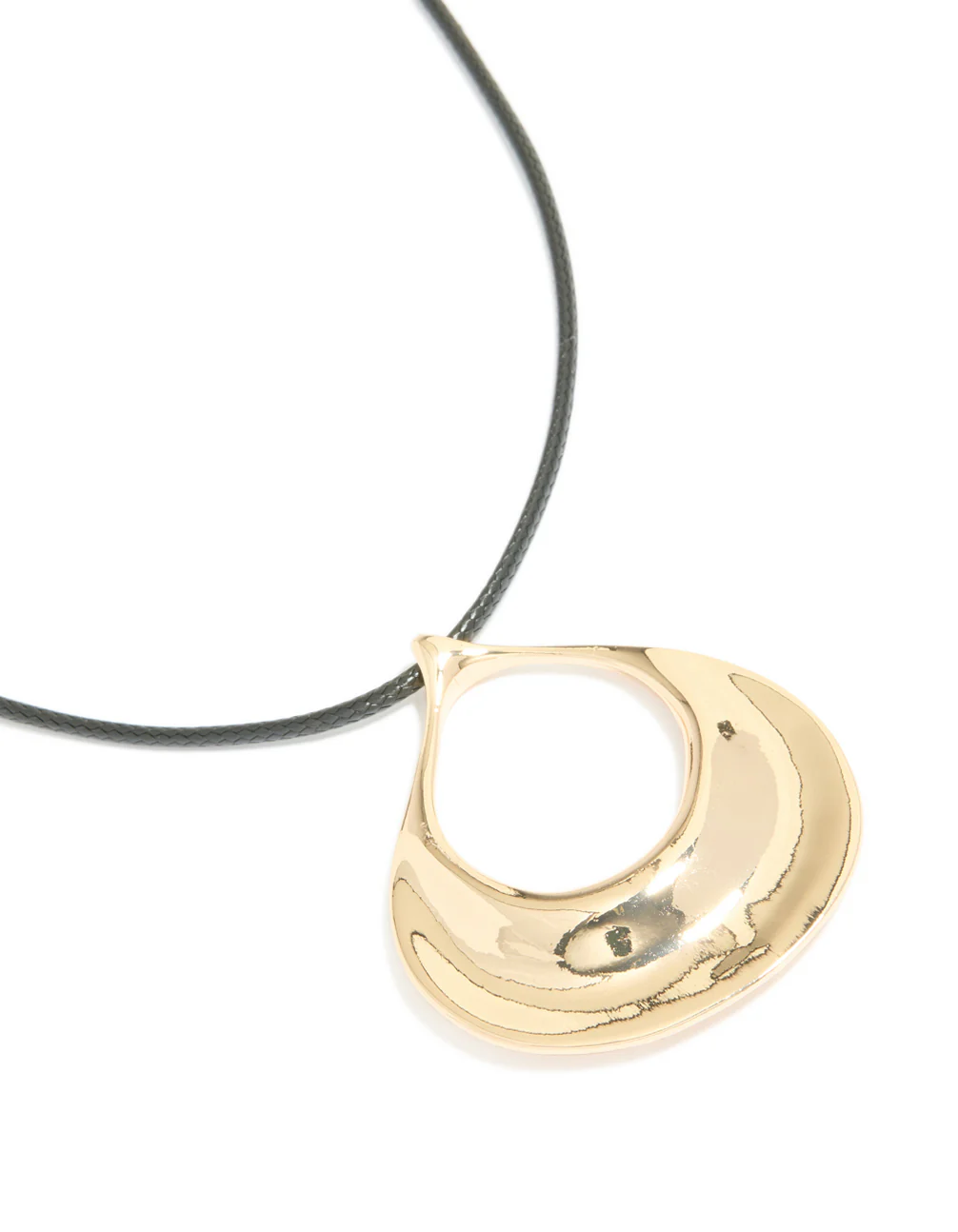 Gold Open Orb Pendant Cord Necklace - Image 2