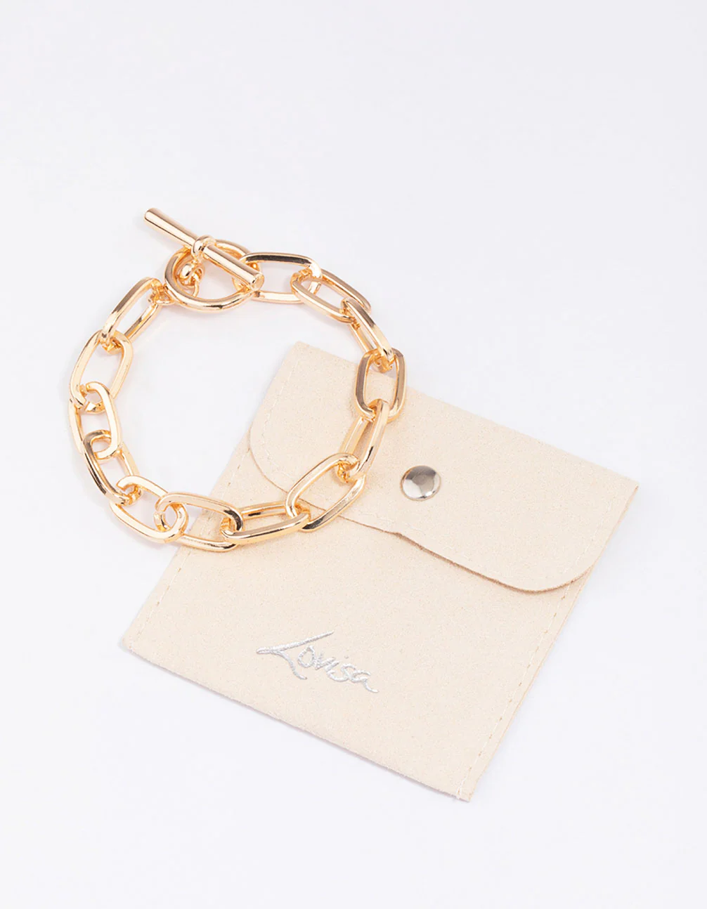 Gold Oval Link T&O Chain Bracelet - Image 2