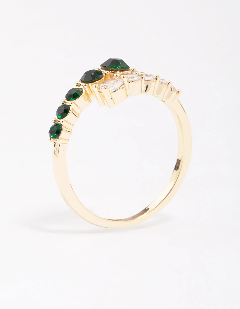 Gold Overlapping Cubic Zirconia Ring - Image 2