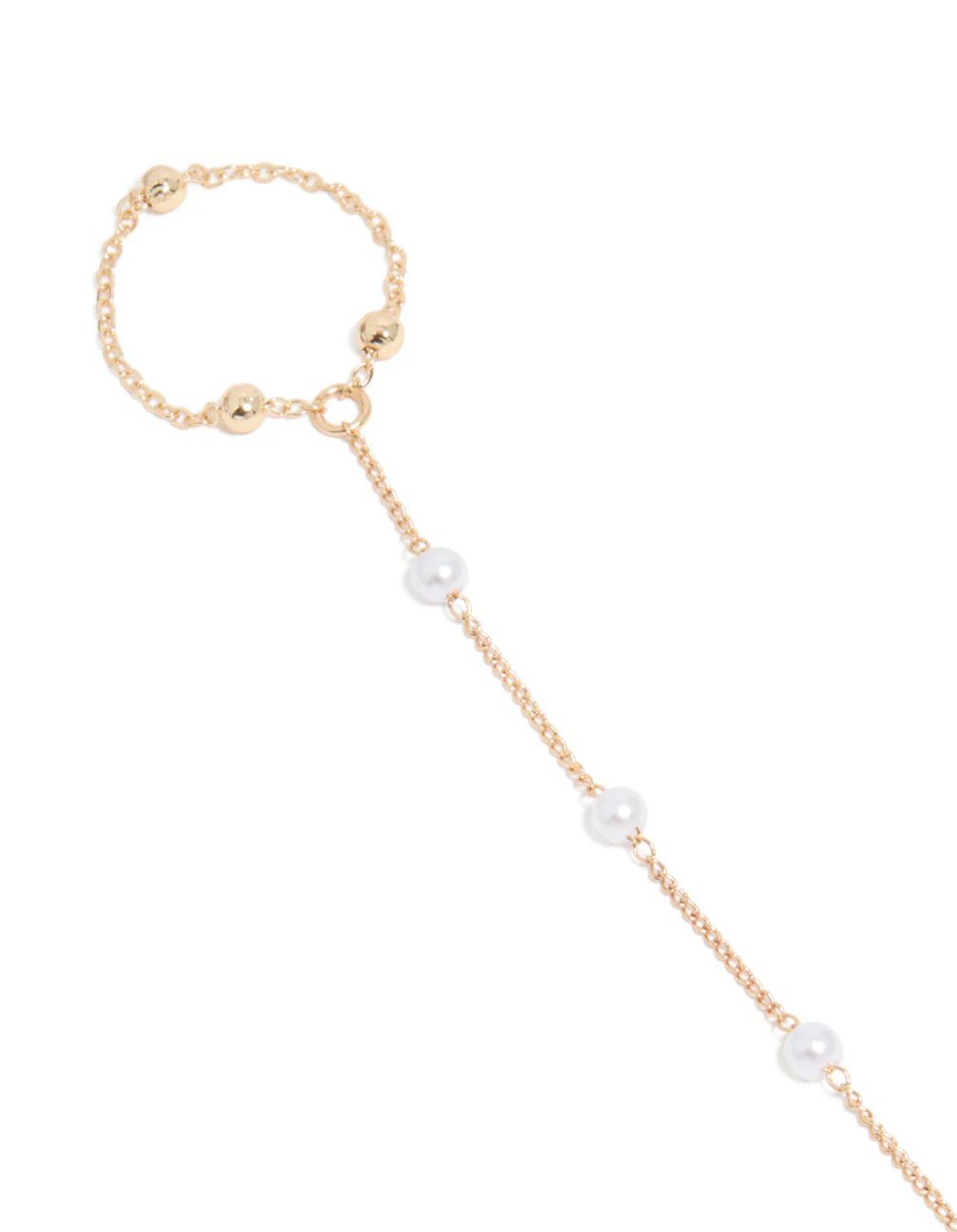 Gold Pearl & Ball Hand Chain - Image 2