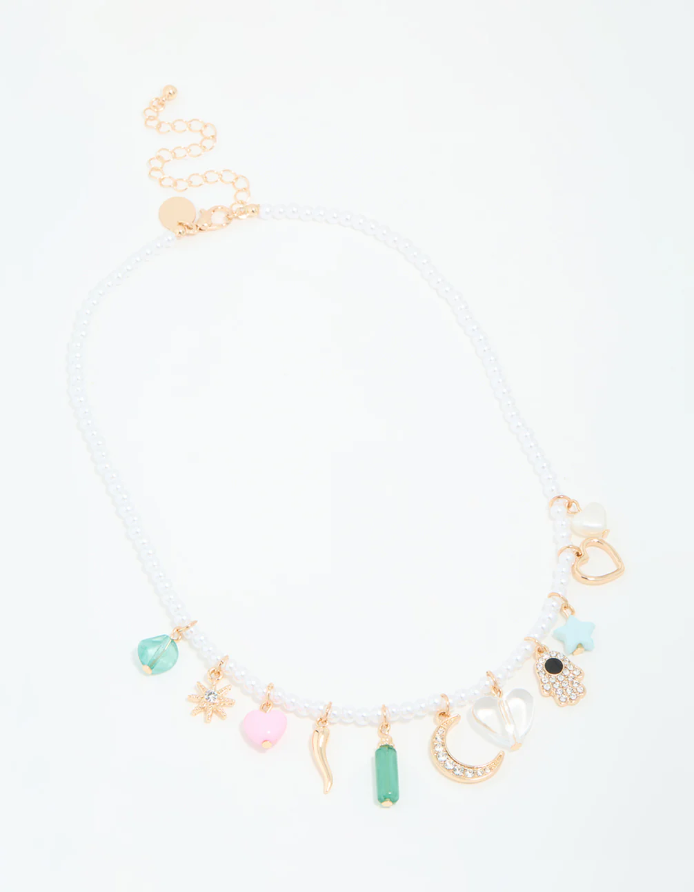 Gold Pearl Celestial Charm Necklace - Image 2