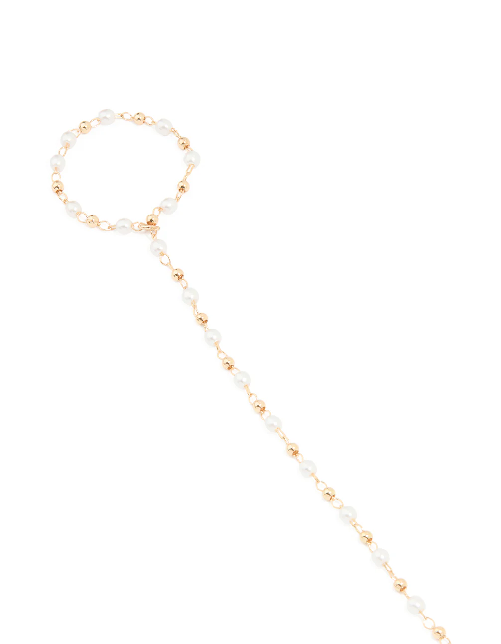 Gold Pearl Dainty Hand Chain - Image 2