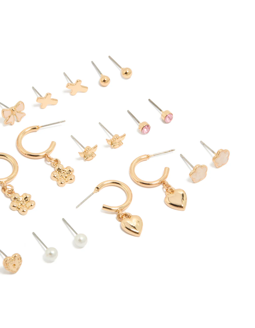Gold & Pearl Dainty Stud Earrings 12-Pack - Image 3