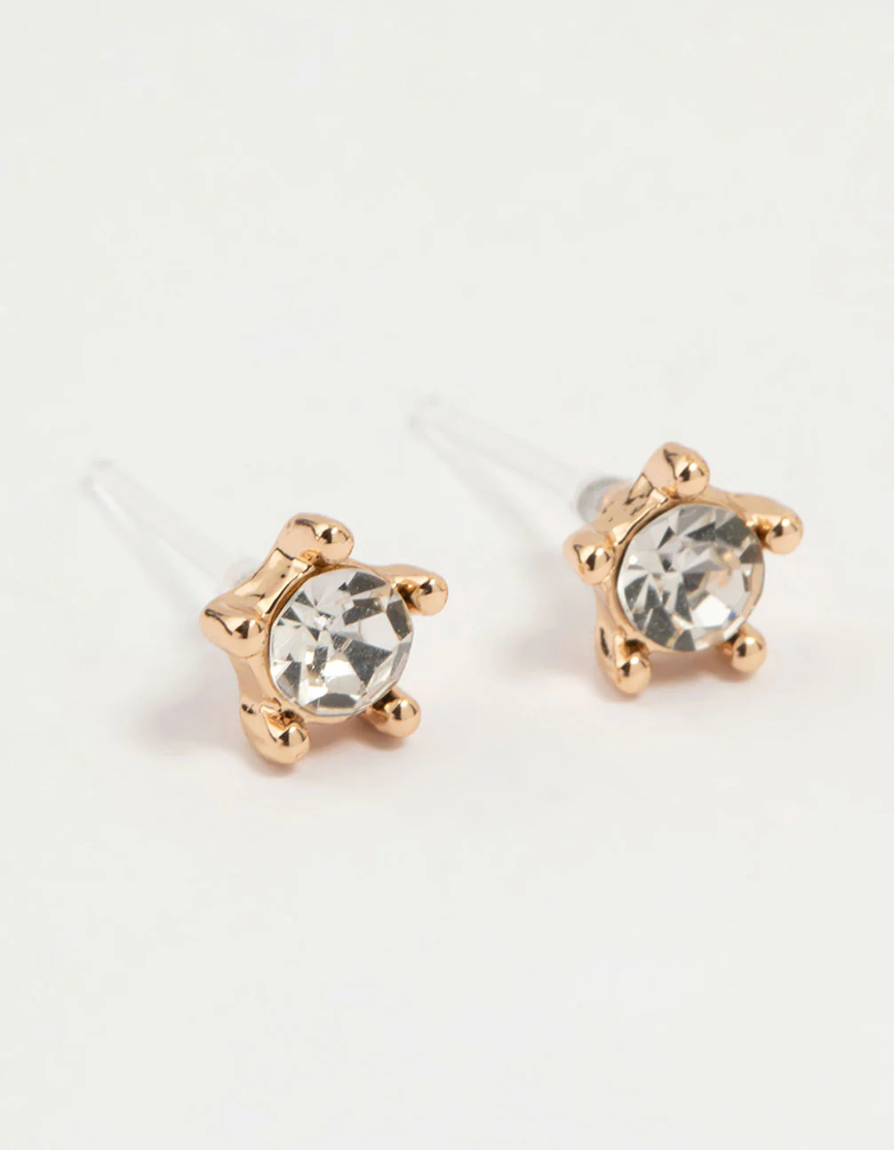 Gold Pearl & Diamante Stud Earrings 4-Pack - Image 2