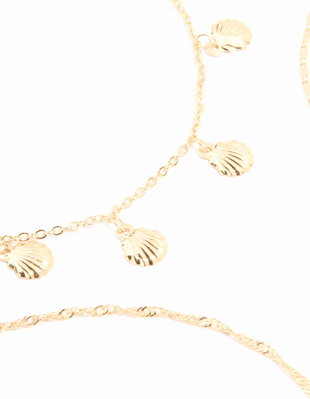 Gold Pearl & Shell Anklets 4-Pack - Image 2