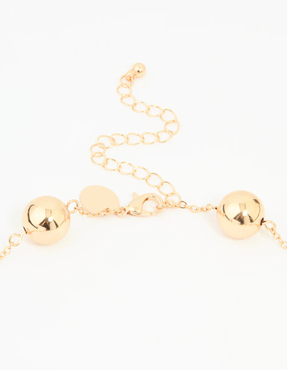 Gold Pearl & Solid Ball Long Link Necklace - Image 3