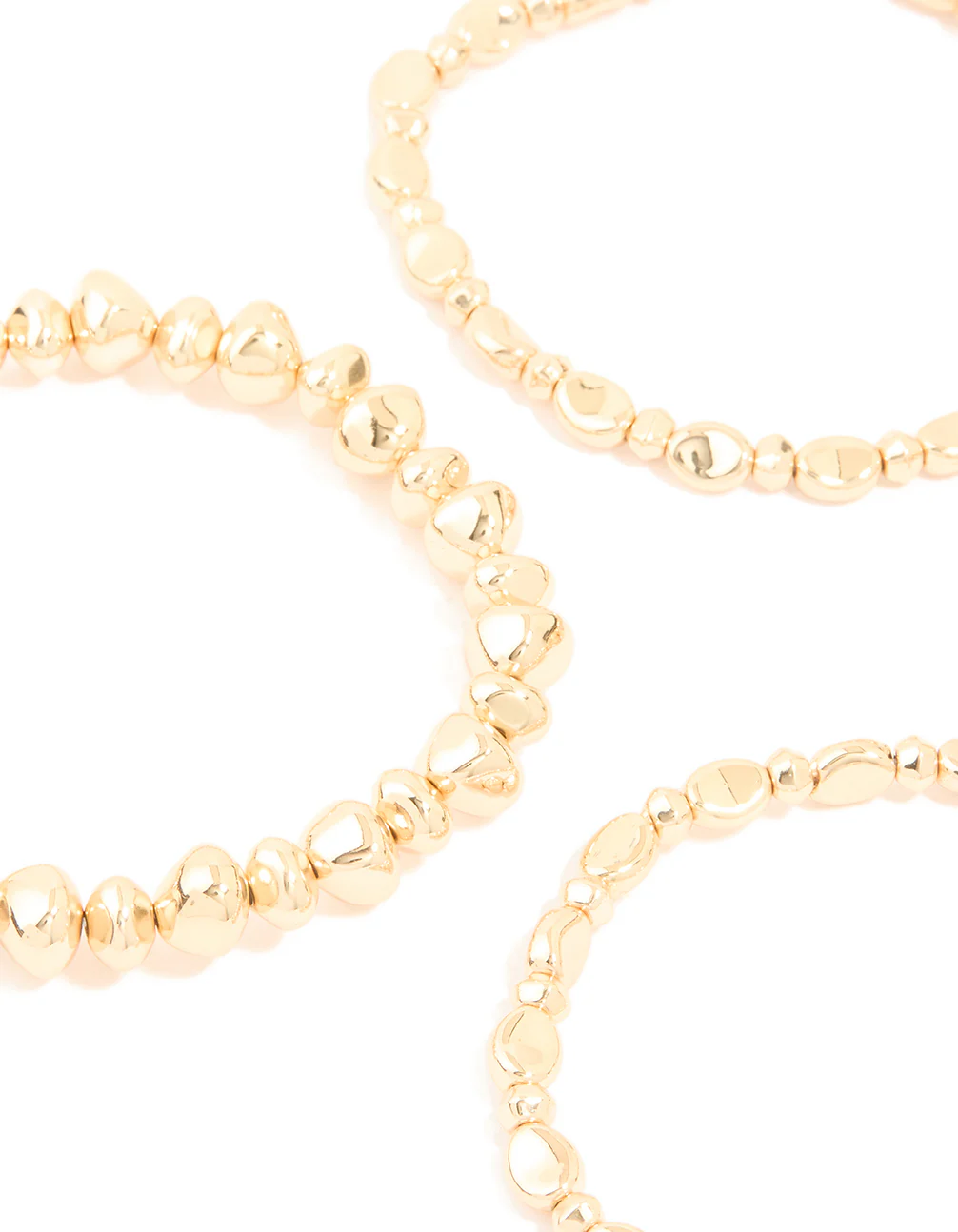 Gold Pebble Stretch Bracelets 4-Pack - Image 2