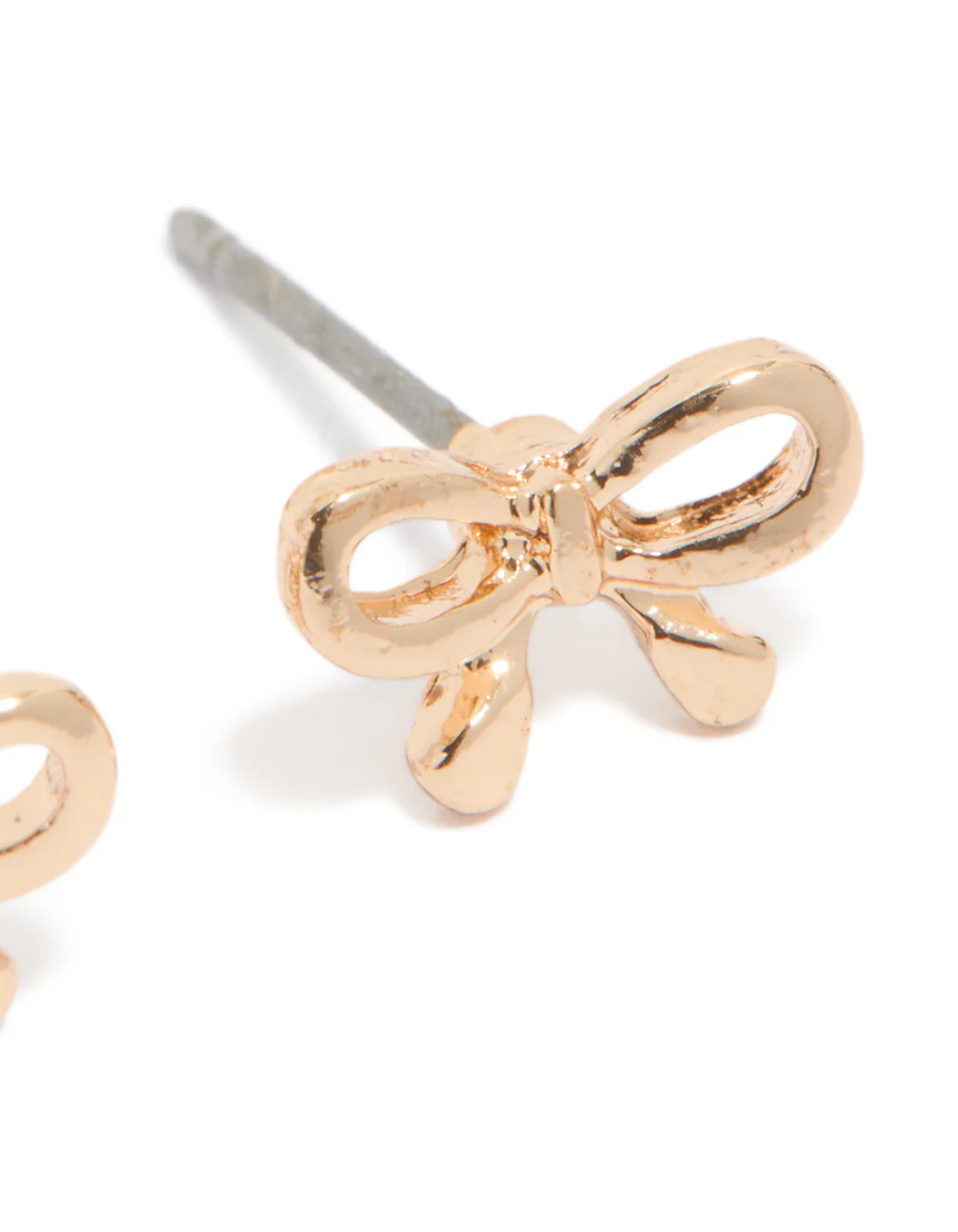 Gold Petite Bow Stud Earrings - Image 5
