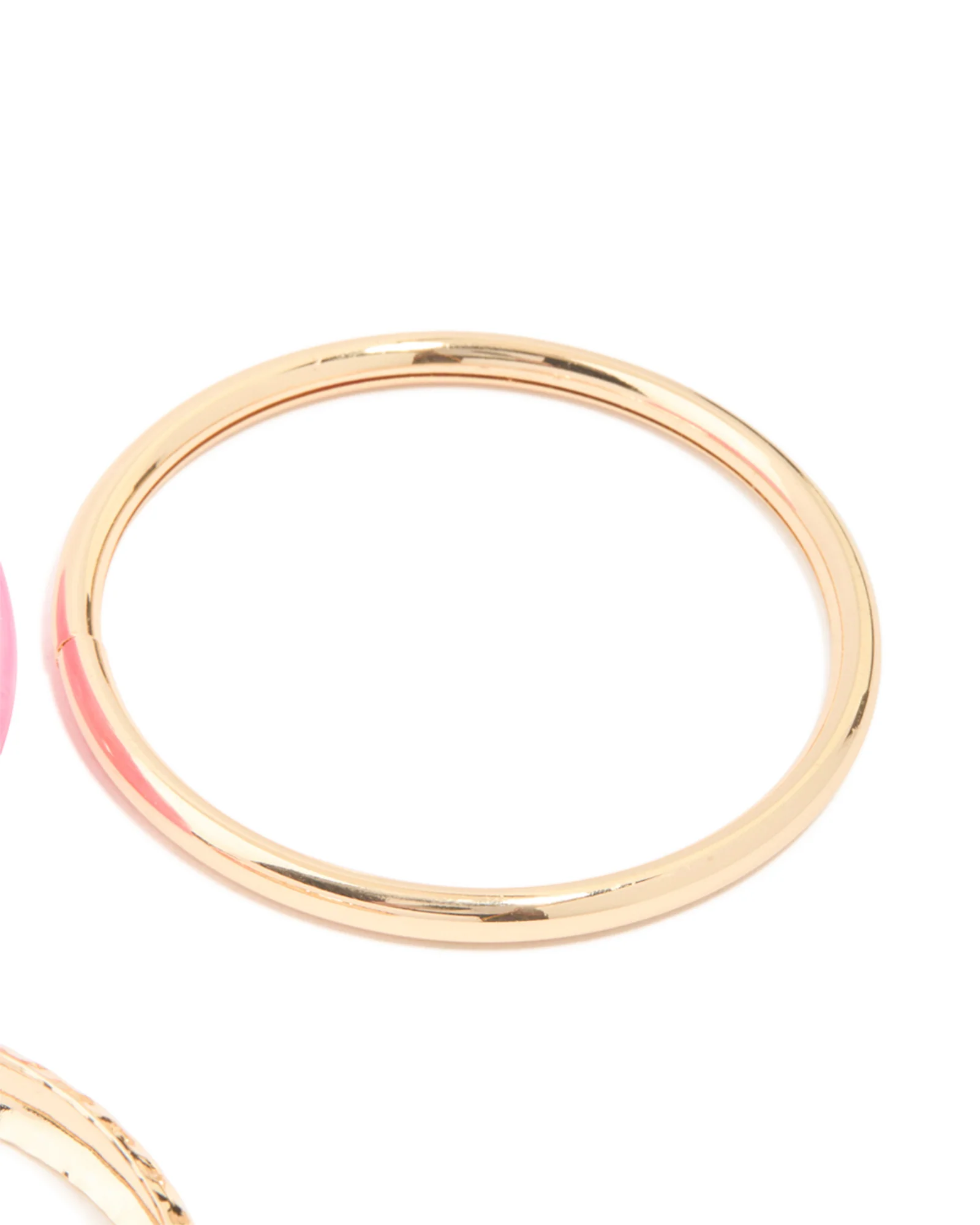 Gold & Pink Acrylic Bangles 3-Pack - Image 3