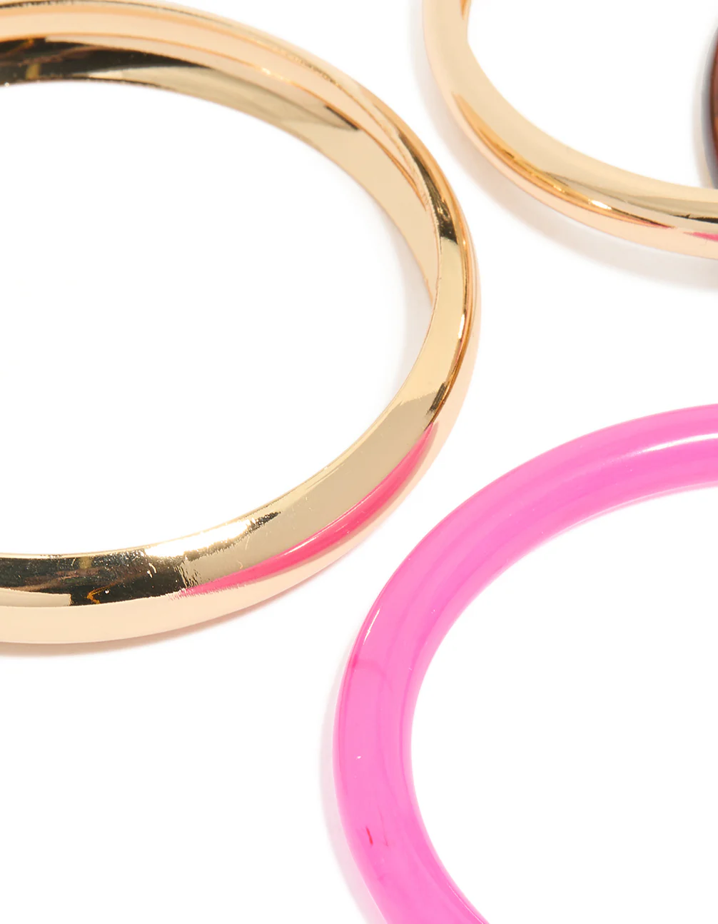 Gold & Pink Acrylic Bangles 4-Pack - Image 2