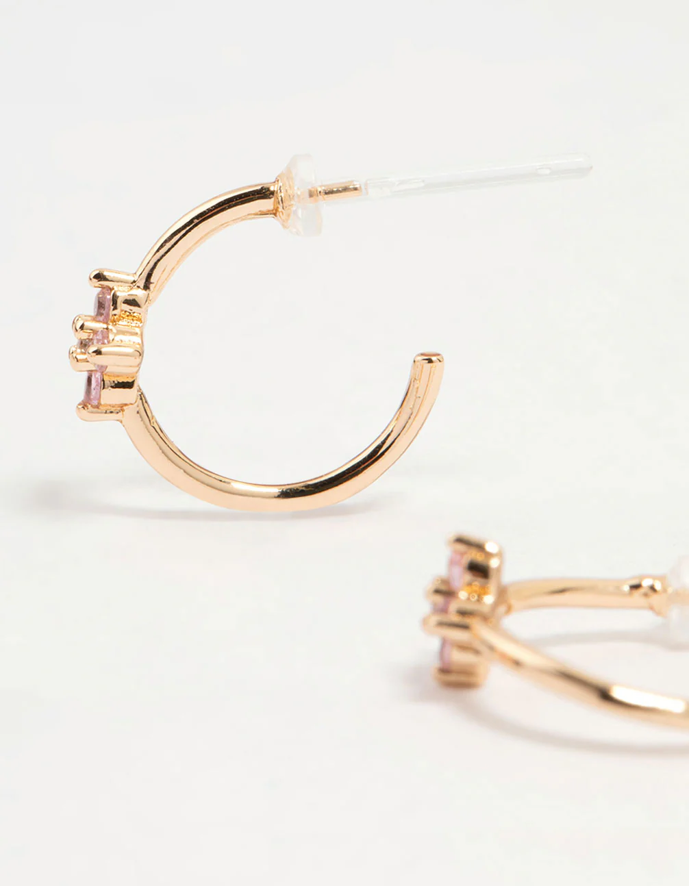 Gold Pink Cubic Zirconia Earrings 3-Pack - Image 3