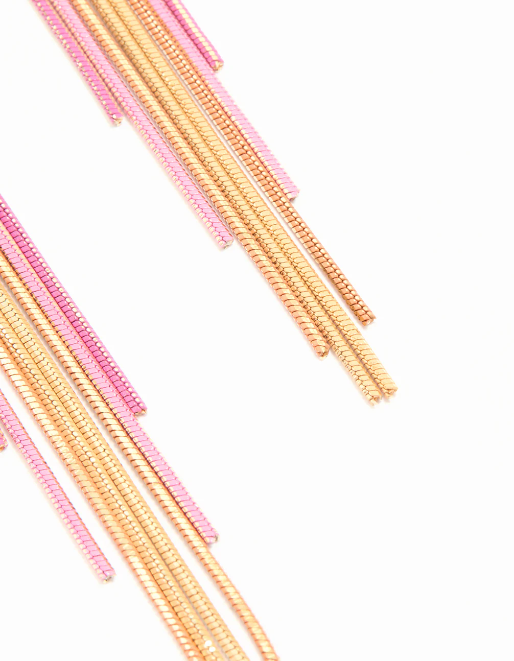 Gold Pink Cupchain Drop Earrings - Image 5