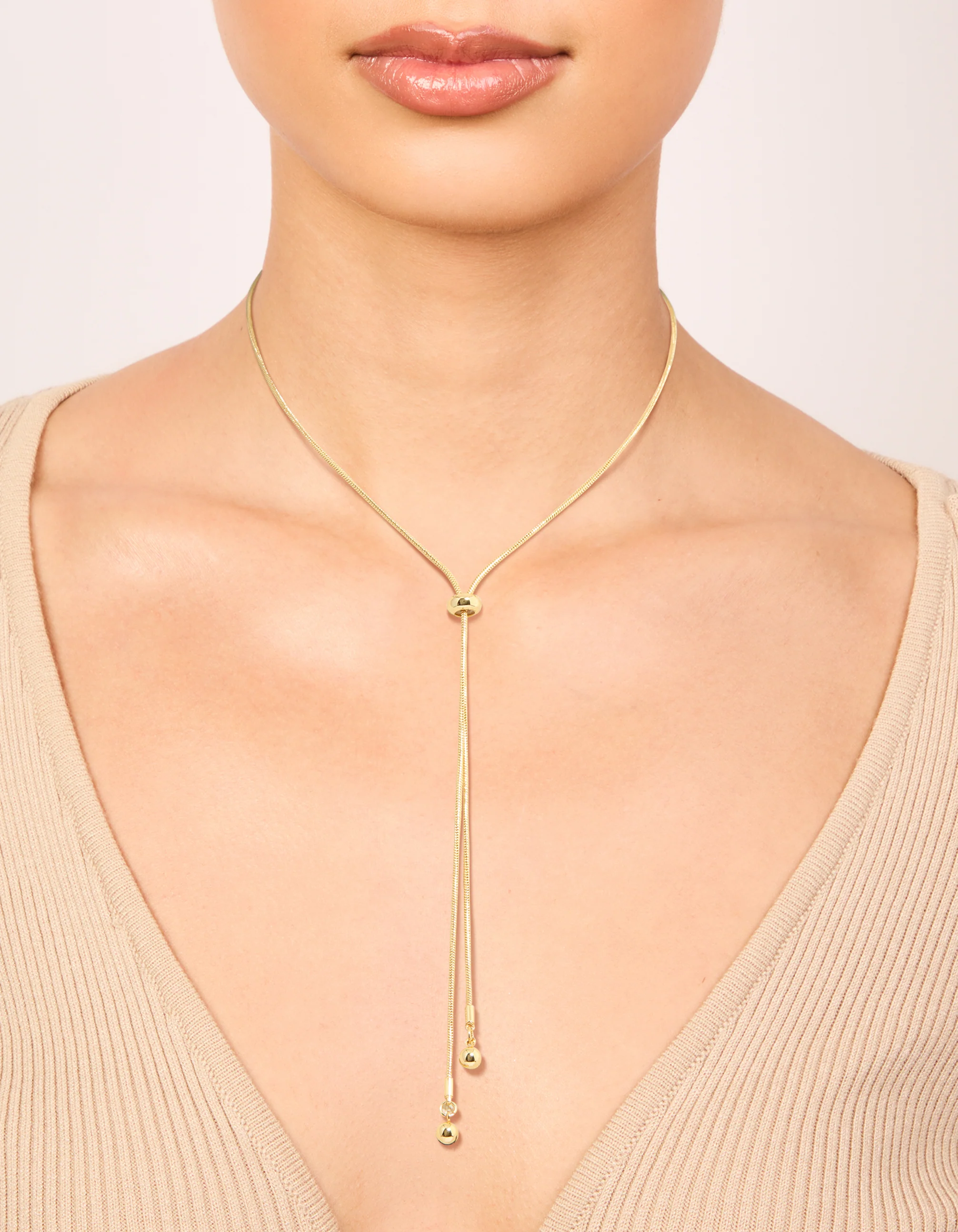 Gold Plated Adjustable Toggle Y-Necklace - Image 2