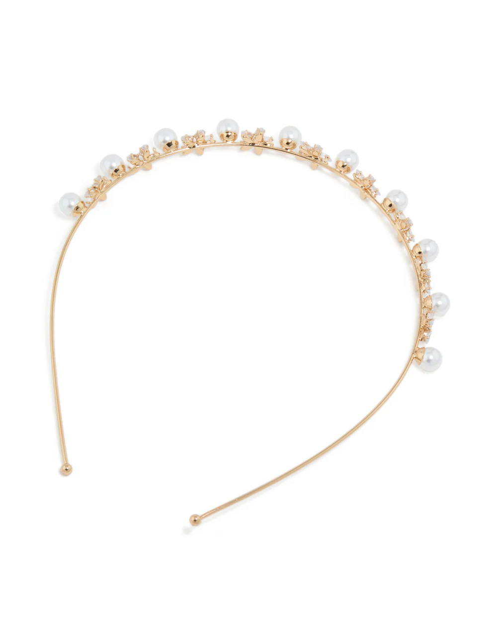 Gold Alternating Flower & Pearl Headband - Image 3