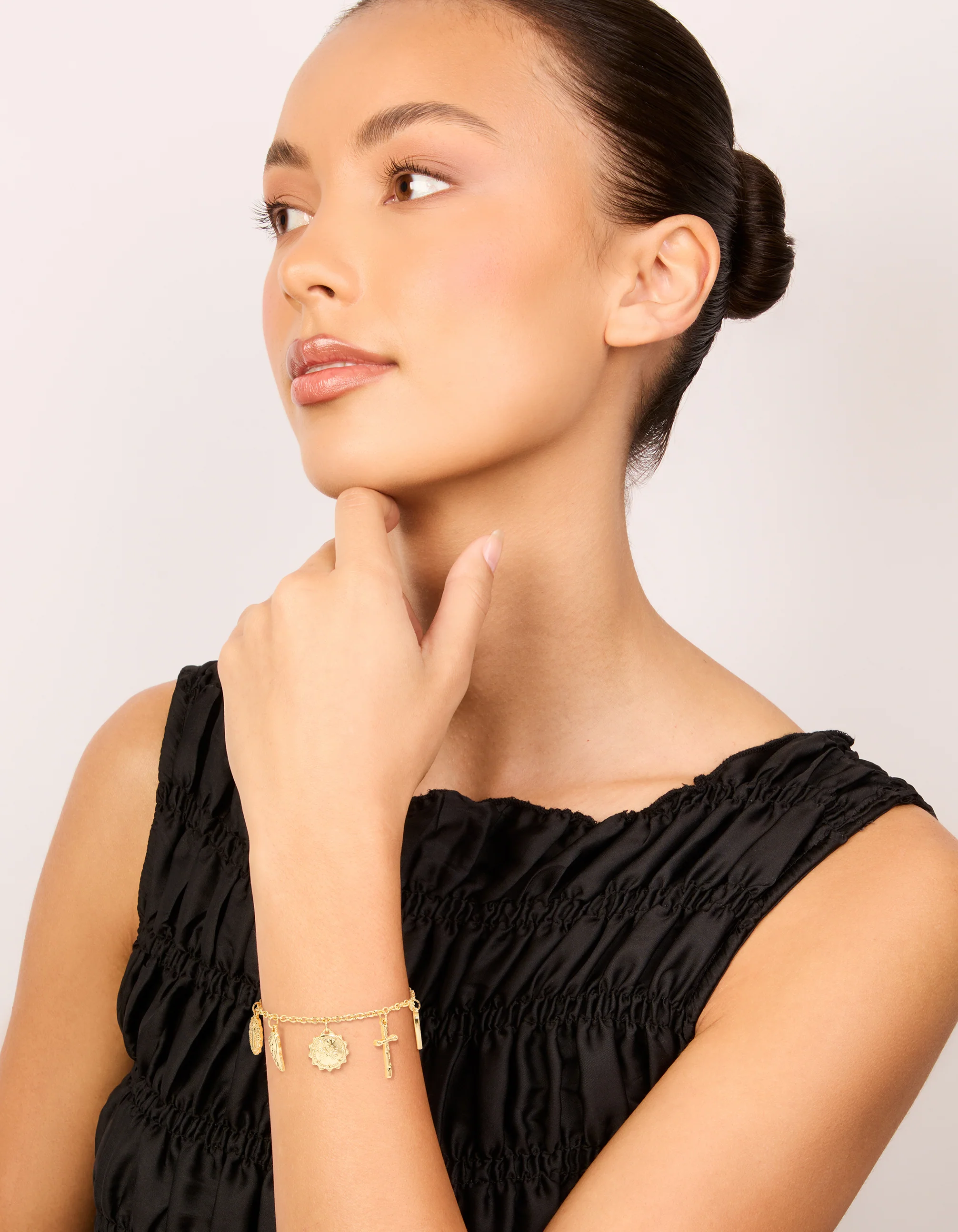 Gold Plated Angel & Cross Charms Bracelet - Image 3