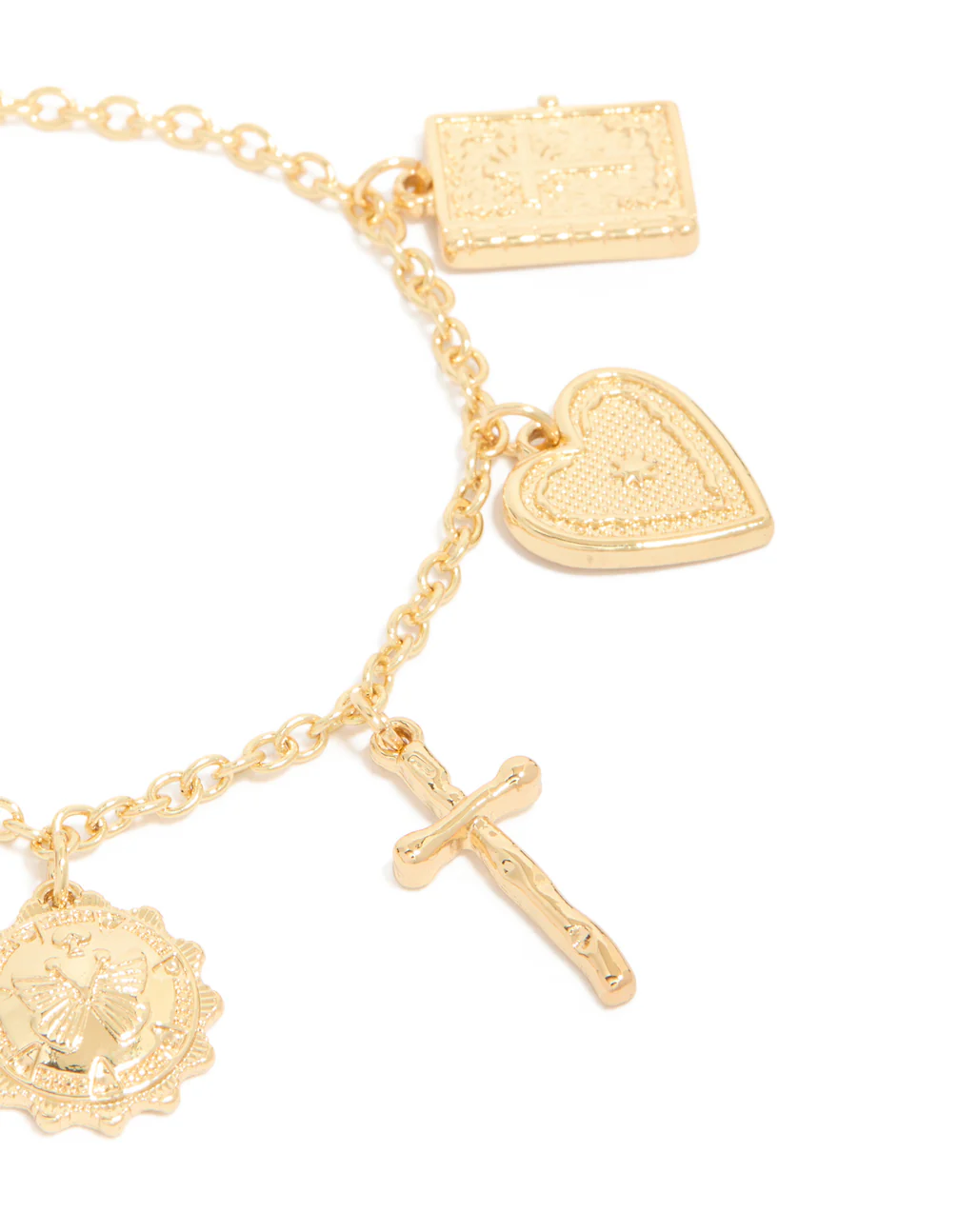 Gold Plated Angel & Cross Charms Bracelet - Image 4