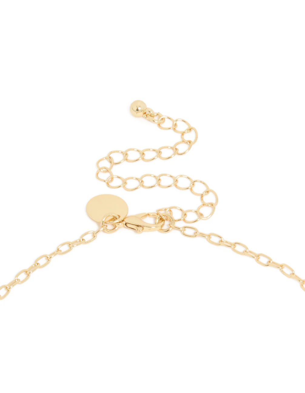 Gold Plated Black Beaded & Cross Lariat Necklace - Image 3